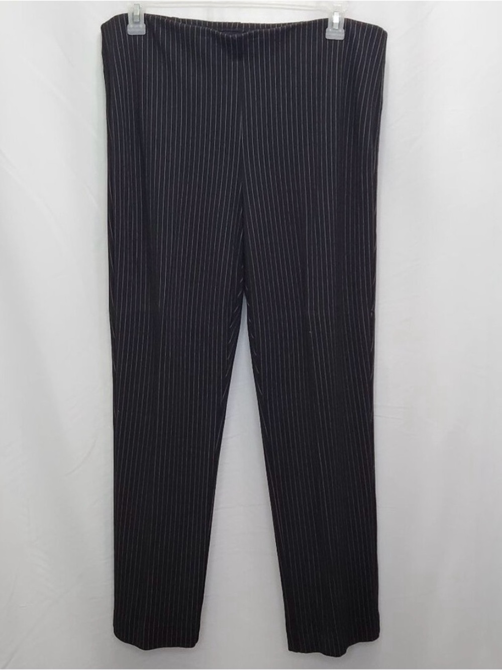 Chico's Size 3 Black Juliet Pinstripe Business Dress Pull On Pants XL 16